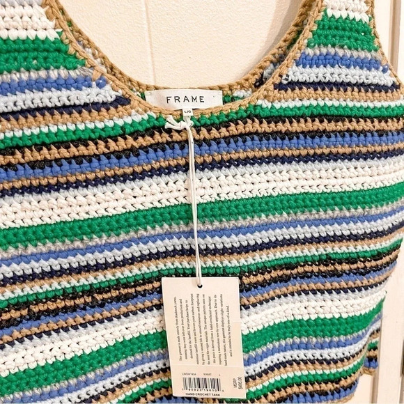 Frame NWT hand crocheted cropped tank size Large - Picture 6 of 11